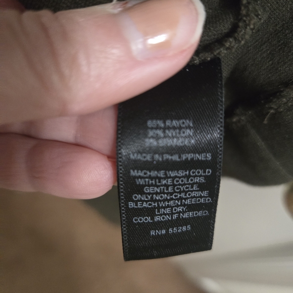 Express Olive Green Dress with Zipper Accents - Picture 3 of 3